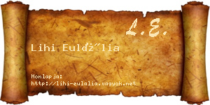 Lihi Eulália névjegykártya